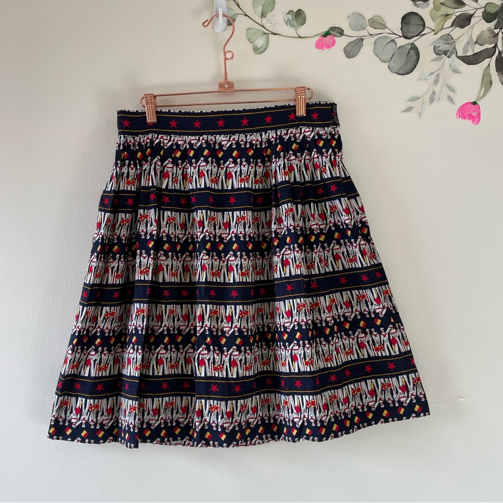 Vintage Bechamel Sailor/Nautical Full Skirt, Petite Medium